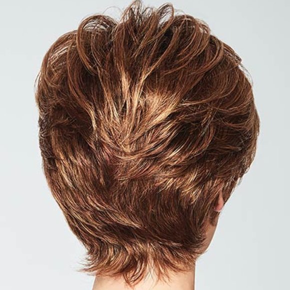 Gabor Red Layered Wig with Feathered Texture - Picture 5 of 6